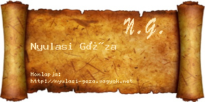 Nyulasi Géza névjegykártya