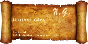 Nyulasi Géza névjegykártya
